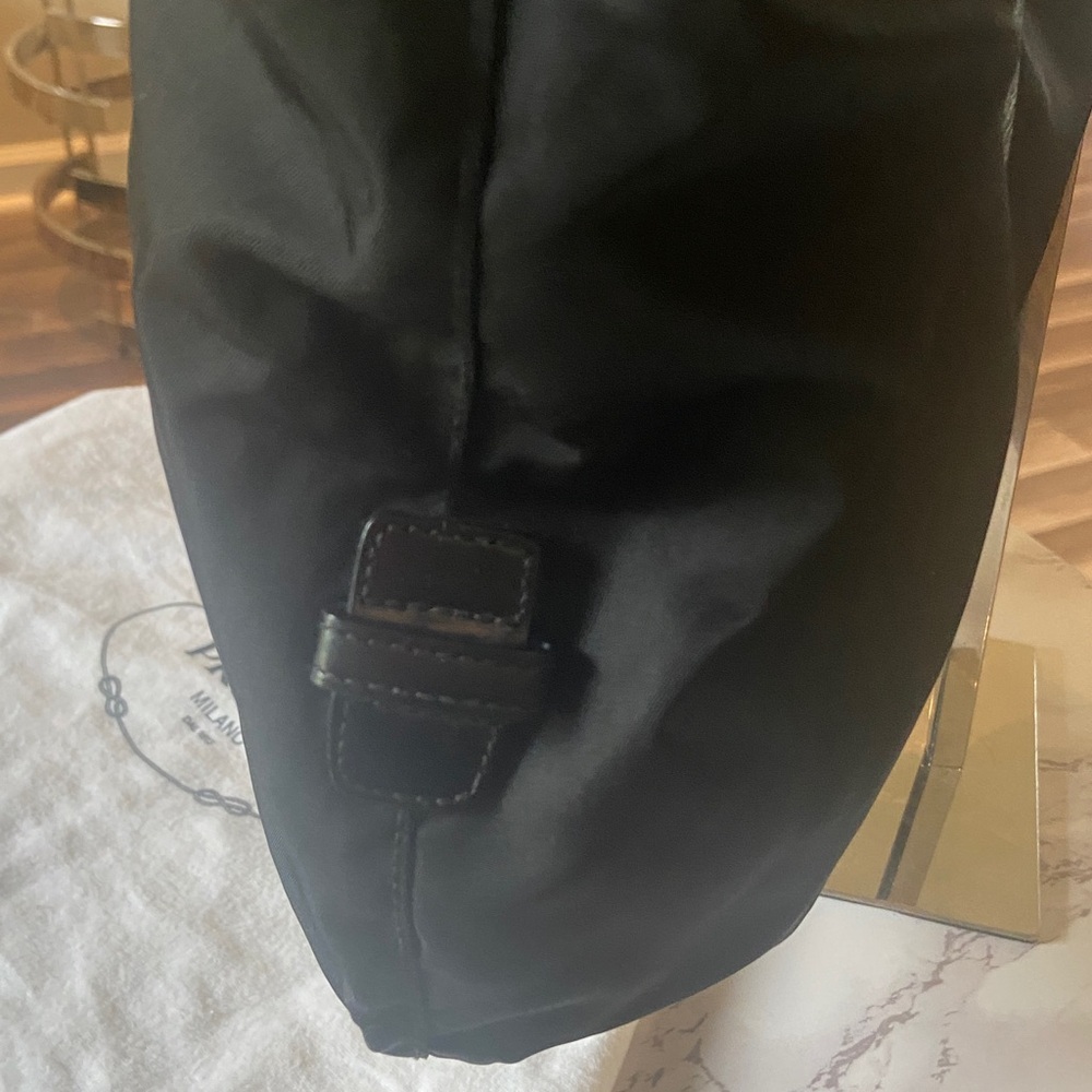 Authentic Prada nylon Laptop /tote bag with Leather Trim, Lock, Key, Prada Dusty - Picture 6 of 17